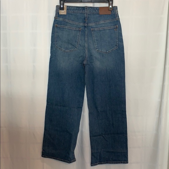 Madewell NWT Slim Wide Leg Studded Jeans - Picture 10 of 10
